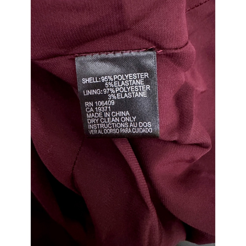 Tahari Velvet Sheath Mini Dress Size 6 Burgundy Ruffle Sleeve Cocktail Holiday - Picture 6 of 7